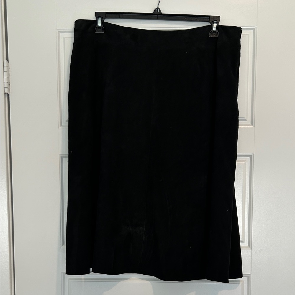 Eileen Fisher Suede Black Women's Full Skirt